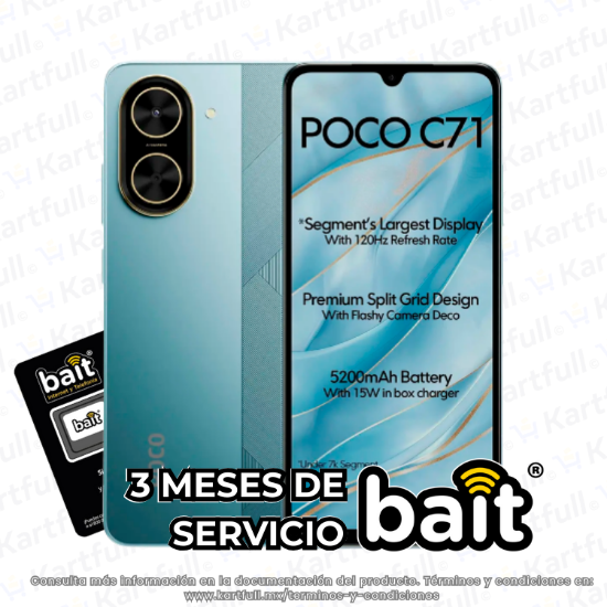 Kartfull. Xiaomi Poco C71 Azul 3Gb Ram 64Gb Dual Sim Mx