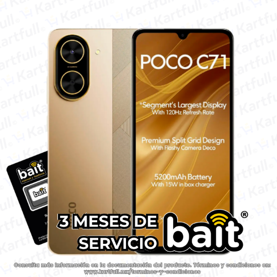 Imagen de Xiaomi Poco C71 Dorado 3Gb Ram 64Gb Dual Sim Mx